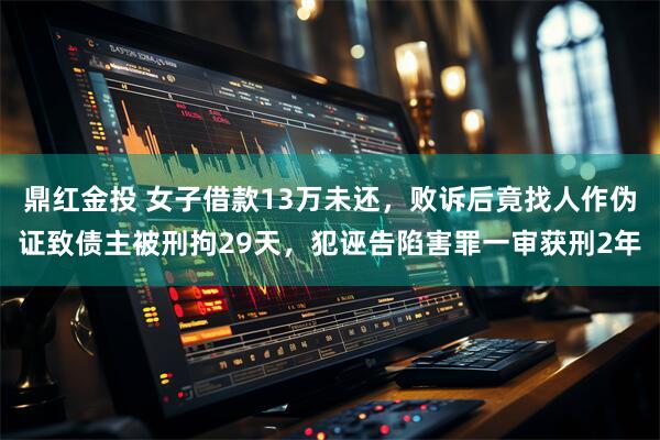 鼎红金投 女子借款13万未还，败诉后竟找人作伪证致债主被刑拘29天，犯诬告陷害罪一审获刑2年