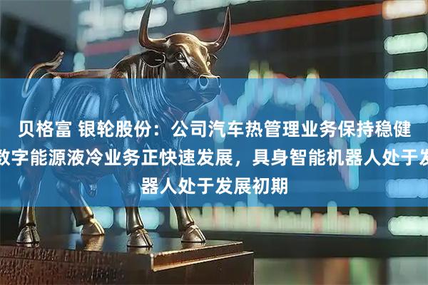 贝格富 银轮股份:公司汽车热管理业务保持稳健增长,数字能源液冷业务正快速发展,具身智能机器人处于发展初期